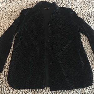 Cheetah velvet button down